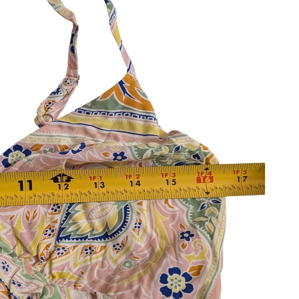 Sanctuary Spring Favorite Slip Dress Scarf Paisley Yellow Green Small NEW Beach - Picture 6 of 8